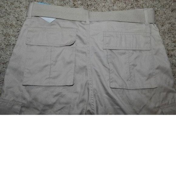Mens Cargo Shorts Roadblock Beige size 32 Relaxed Fit Belted 10 Pocket - Picture 5 of 5